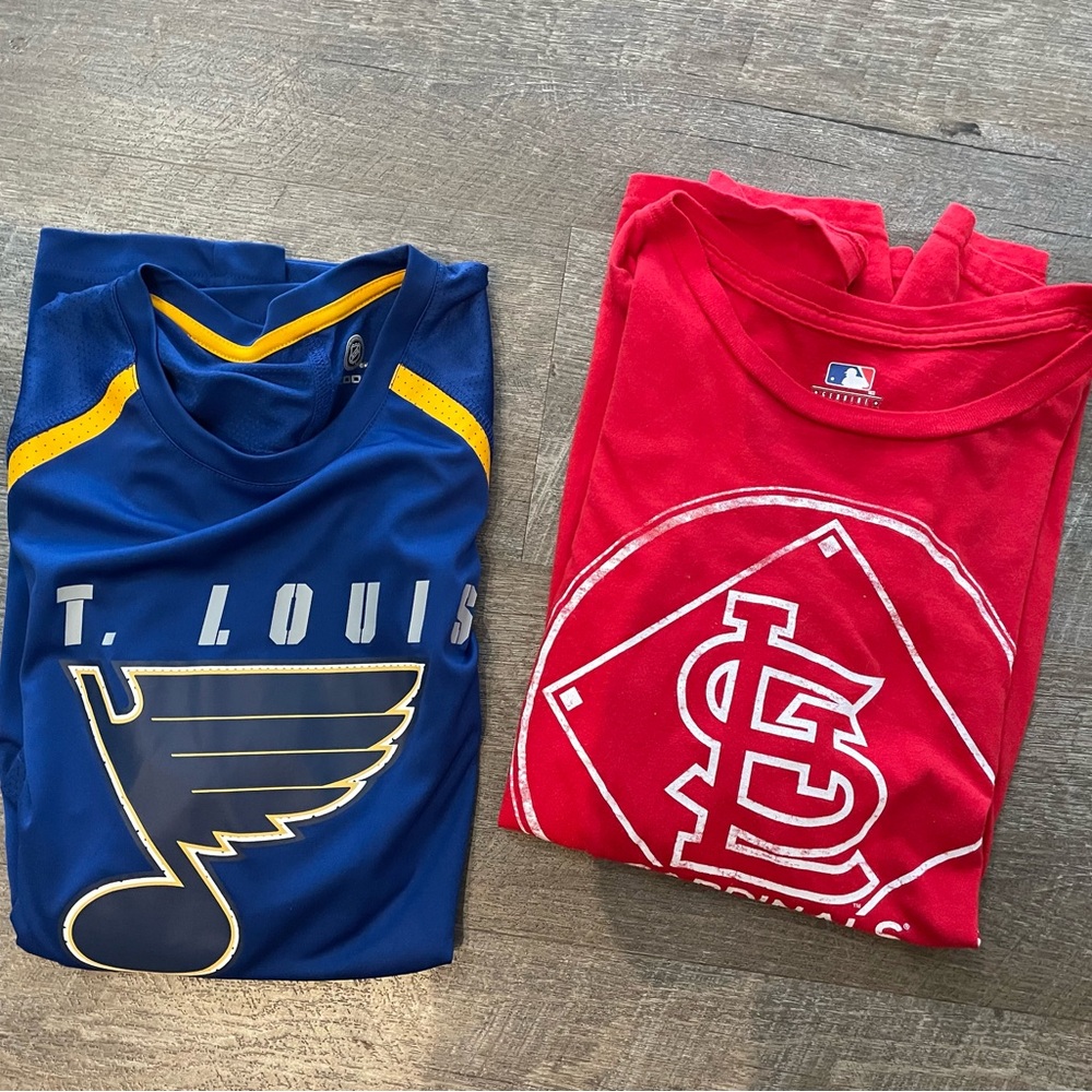 Kids St. Louis Sports Team Shirts - Blue and Red